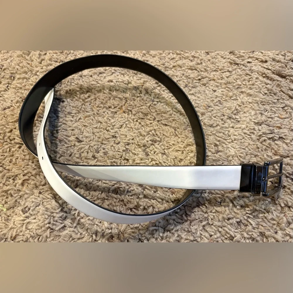 Leather White Belt